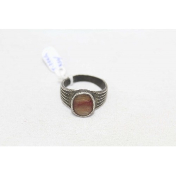 925 Sterling Silver Unisex Ring Yellow Orange Jade Stone Oxidised Polish | Save 33% - Rajasthan Living 9