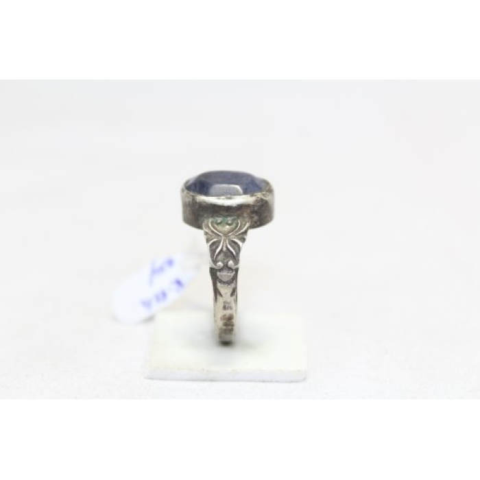 925 Sterling Silver Unisex Ring Blue Sapphire Stone Oxidised Polish | Save 33% - Rajasthan Living 7