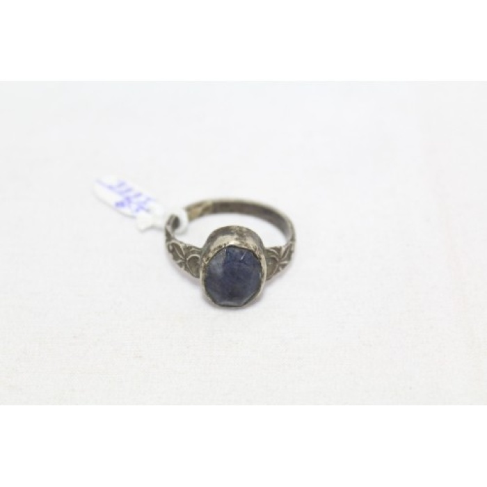 925 Sterling Silver Unisex Ring Blue Sapphire Stone Oxidised Polish | Save 33% - Rajasthan Living 8