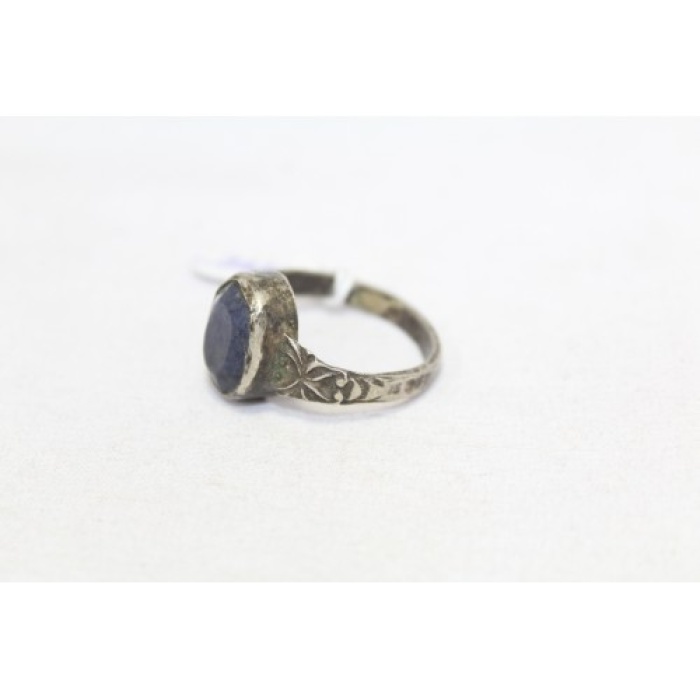 925 Sterling Silver Unisex Ring Blue Sapphire Stone Oxidised Polish | Save 33% - Rajasthan Living 9