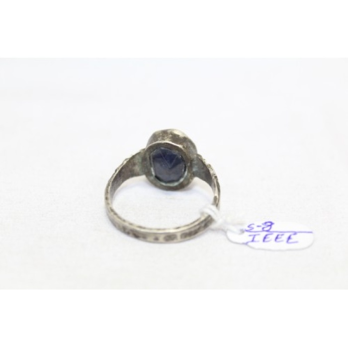 925 Sterling Silver Unisex Ring Blue Sapphire Stone Oxidised Polish | Save 33% - Rajasthan Living 10
