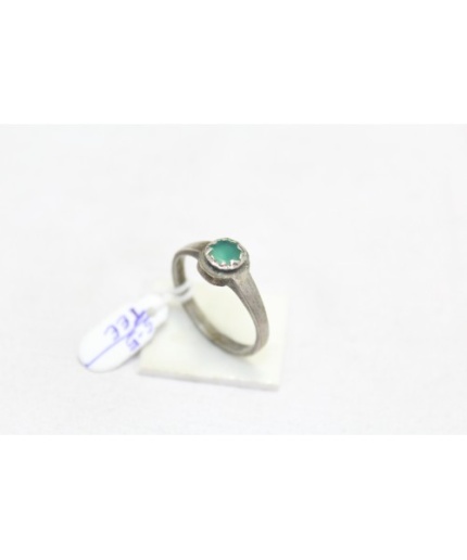 925 Sterling Silver Unisex Ring Green Onyx Stone Oxidised Polish | Save 33% - Rajasthan Living 3