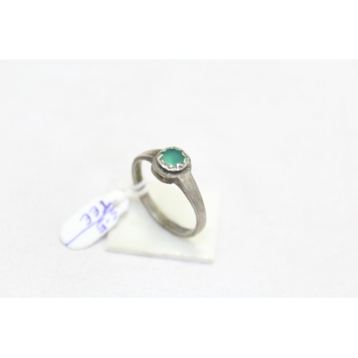 925 Sterling Silver Unisex Ring Green Onyx Stone Oxidised Polish | Save 33% - Rajasthan Living 6