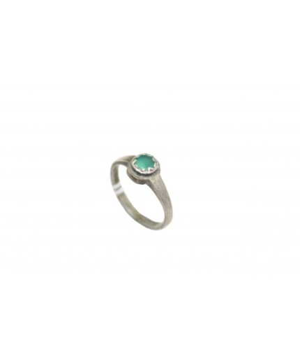 925 Sterling Silver Unisex Ring Green Onyx Stone Oxidised Polish | Save 33% - Rajasthan Living