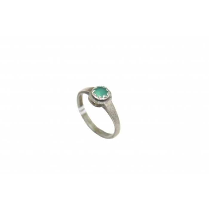 925 Sterling Silver Unisex Ring Green Onyx Stone Oxidised Polish | Save 33% - Rajasthan Living 5