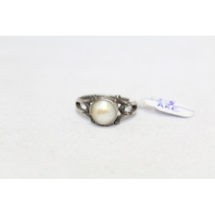 925 Sterling Silver Unisex Ring white Pearl Stone Oxidised polish | Save 33% - Rajasthan Living 9
