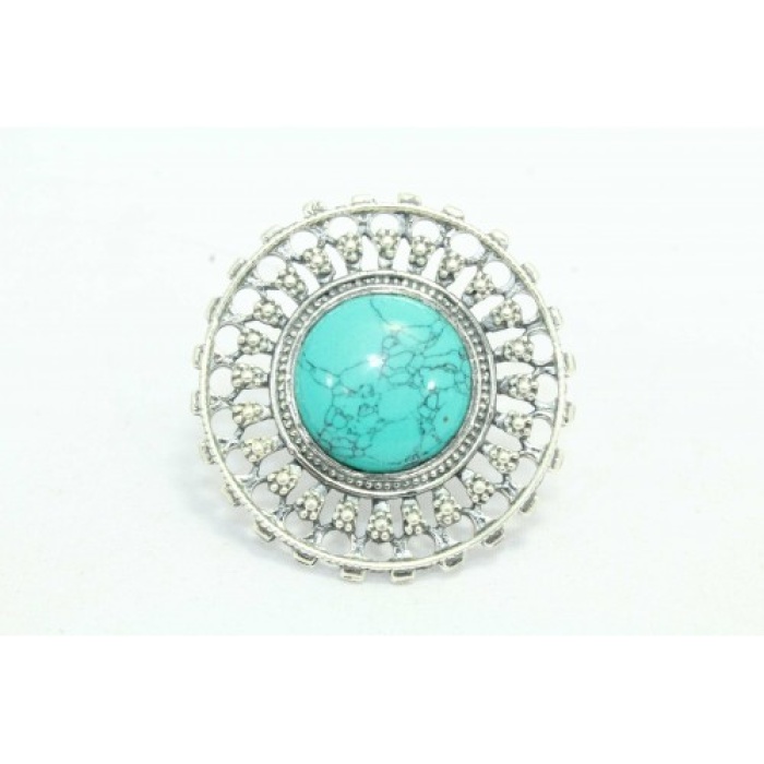 Handcrafted Ring Traditional Women 925 Sterling Silver Blue Turquoise Gem Stone | Save 33% - Rajasthan Living 6
