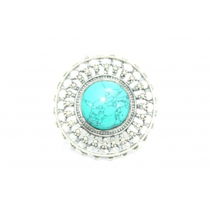 Handcrafted Ring Traditional Women 925 Sterling Silver Blue Turquoise Gem Stone | Save 33% - Rajasthan Living 5