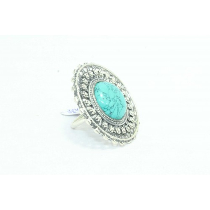 Handcrafted Ring Traditional Women 925 Sterling Silver Blue Turquoise Gem Stone | Save 33% - Rajasthan Living 10