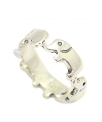 Handcrafted Unisex Band Ring Solid 925 Sterling Silver Elephant Animal | Save 33% - Rajasthan Living