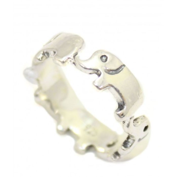 Handcrafted Unisex Band Ring Solid 925 Sterling Silver Elephant Animal | Save 33% - Rajasthan Living 5