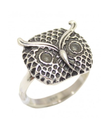 Handcrafted Women’s Band Ring Solid 925 Sterling Silver Owl Face Bird | Save 33% - Rajasthan Living