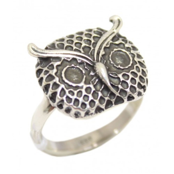 Handcrafted Women’s Band Ring Solid 925 Sterling Silver Owl Face Bird | Save 33% - Rajasthan Living 5