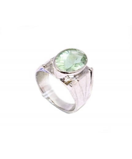 Handmade Men’s Ring 925 Sterling Silver Natural Green Amethyst Gem Stone | Save 33% - Rajasthan Living