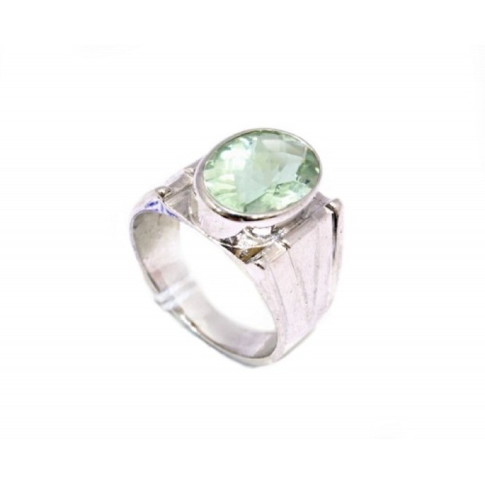 Handmade Men’s Ring 925 Sterling Silver Natural Green Amethyst Gem Stone | Save 33% - Rajasthan Living 5