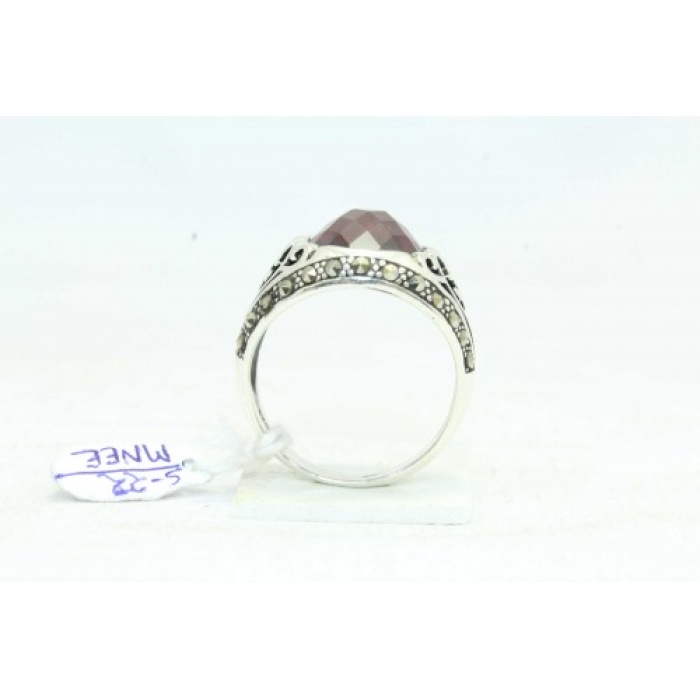 Handmade Designer Ring 925 Sterling Silver Black Marcasites Red Zircon Stone | Save 33% - Rajasthan Living 10