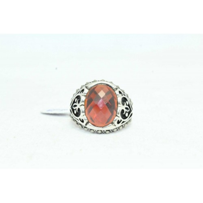 Handmade Designer Ring 925 Sterling Silver Black Marcasites Red Zircon Stone | Save 33% - Rajasthan Living 8