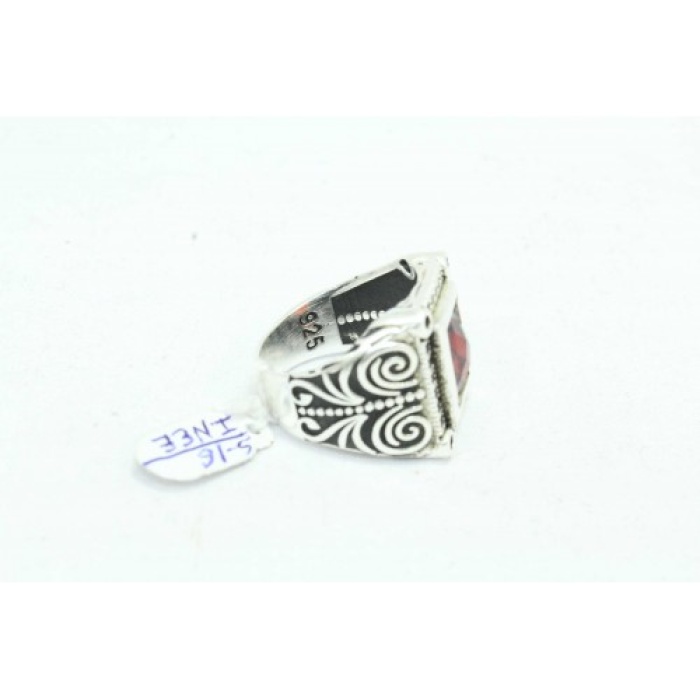Handmade Designer Ring 925 Sterling Silver Black Marcasites Red Zircon Stone | Save 33% - Rajasthan Living 10
