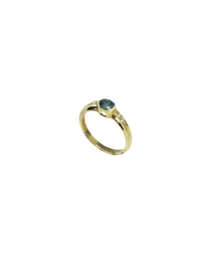 925 Sterling Silver Women’s Gold Rhodium Ring Diamond Blue Sapphire Gemstones | Save 33% - Rajasthan Living