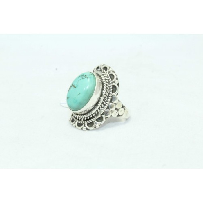 Handmade 925 Sterling Silver Ring Natural Blue Turquoise Gem Stone Hand Engraved | Save 33% - Rajasthan Living 8