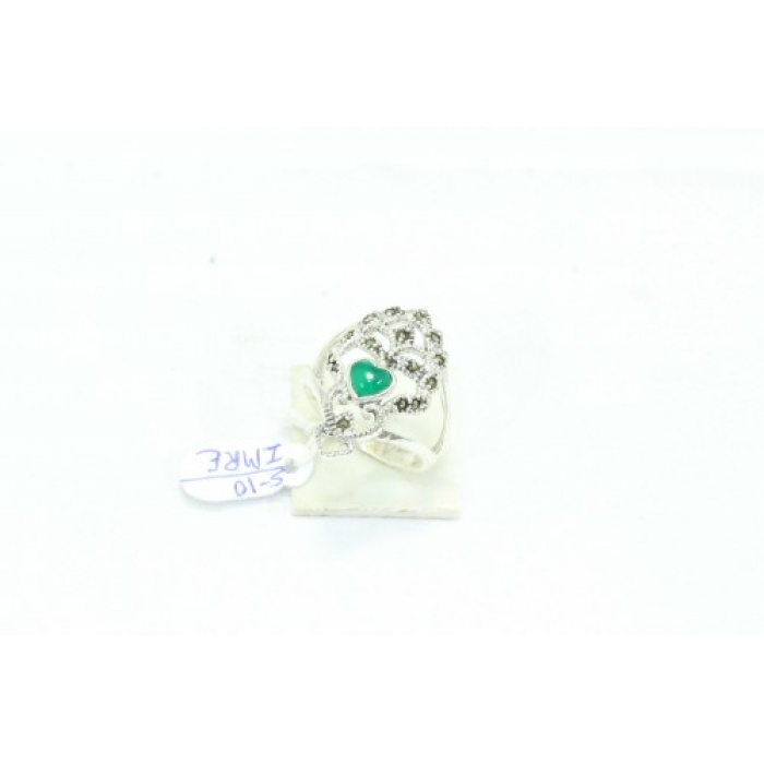 Handcrafted Ring 925 Sterling Silver Women’s Marcasite Green Onyx Stone Heart | Save 33% - Rajasthan Living 6