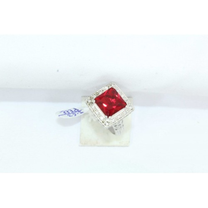 925 Sterling Silver Ring With White Red Zircon Stone | Save 33% - Rajasthan Living 9
