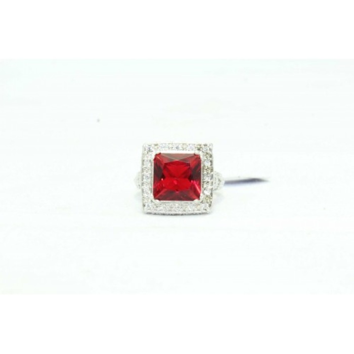 925 Sterling Silver Ring With White Red Zircon Stone | Save 33% - Rajasthan Living 6