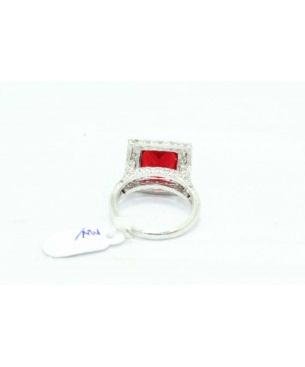 925 Sterling Silver Ring With White Red Zircon Stone | Save 33% - Rajasthan Living