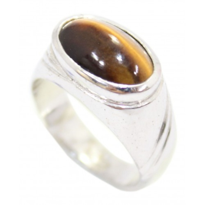Handmade Men’s Ring 925 Sterling Silver Semi Precious Brown Tiger’s Eye Stone -C | Save 33% - Rajasthan Living 5
