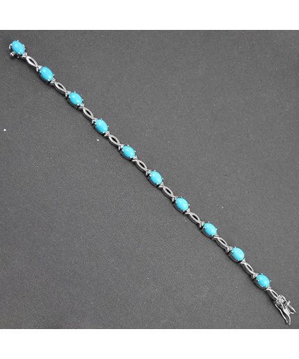Natural Turquoise,cz  925 Sterling Silver Bracelet | Save 33% - Rajasthan Living 3