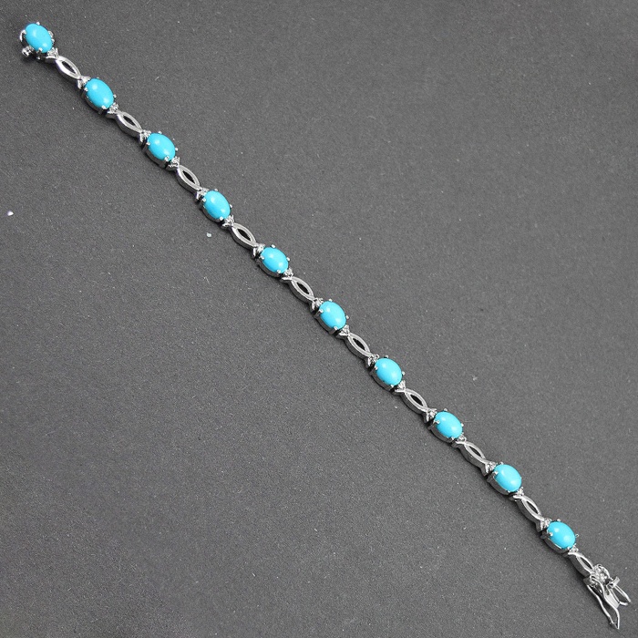 Natural Turquoise,cz  925 Sterling Silver Bracelet | Save 33% - Rajasthan Living 6