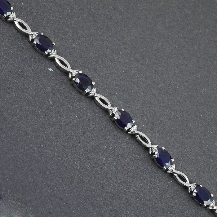 Natural Sapphire,cz  925 Sterling Silver Bracelet | Save 33% - Rajasthan Living 7