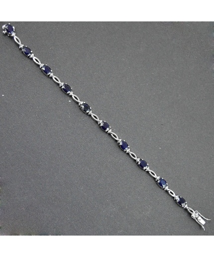 Natural Sapphire,cz  925 Sterling Silver Bracelet | Save 33% - Rajasthan Living 3