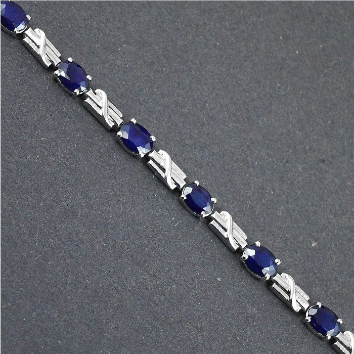 Natural Sapphire  925 Sterling Silver Bracelet | Save 33% - Rajasthan Living 6