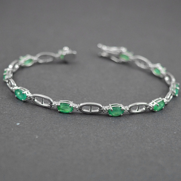 Natural Emerald cz  925 Sterling Silver Bracelet | Save 33% - Rajasthan Living 5