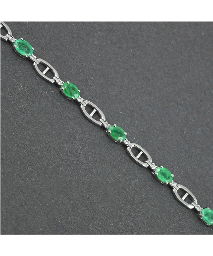 Natural Emerald cz  925 Sterling Silver Bracelet | Save 33% - Rajasthan Living 3
