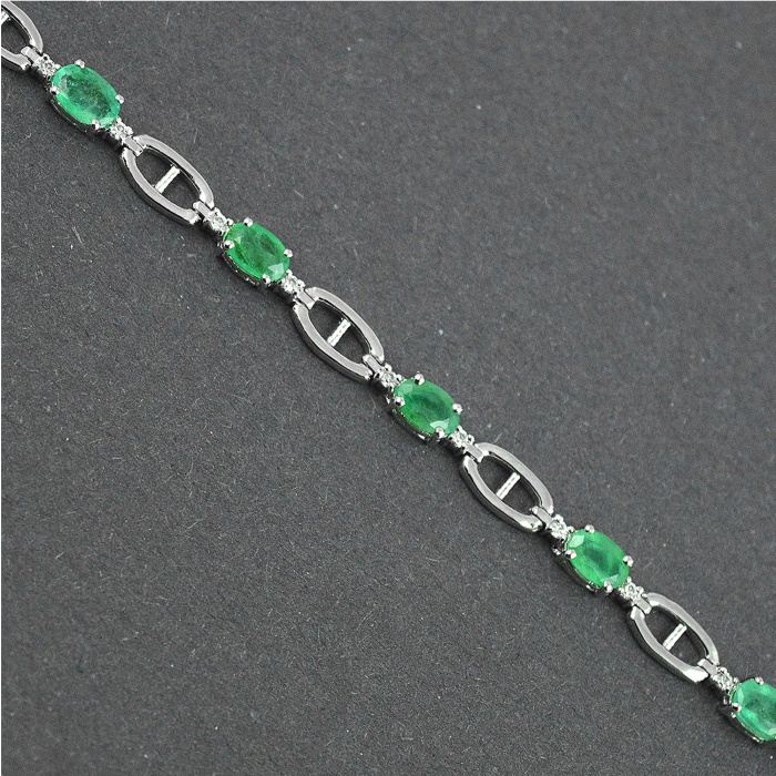 Natural Emerald cz  925 Sterling Silver Bracelet | Save 33% - Rajasthan Living 6