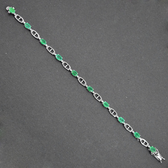 Natural Emerald cz  925 Sterling Silver Bracelet | Save 33% - Rajasthan Living 7