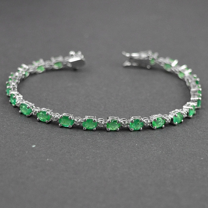 Natural Emerald, cz  925 Sterling Silver Bracelet | Save 33% - Rajasthan Living 5