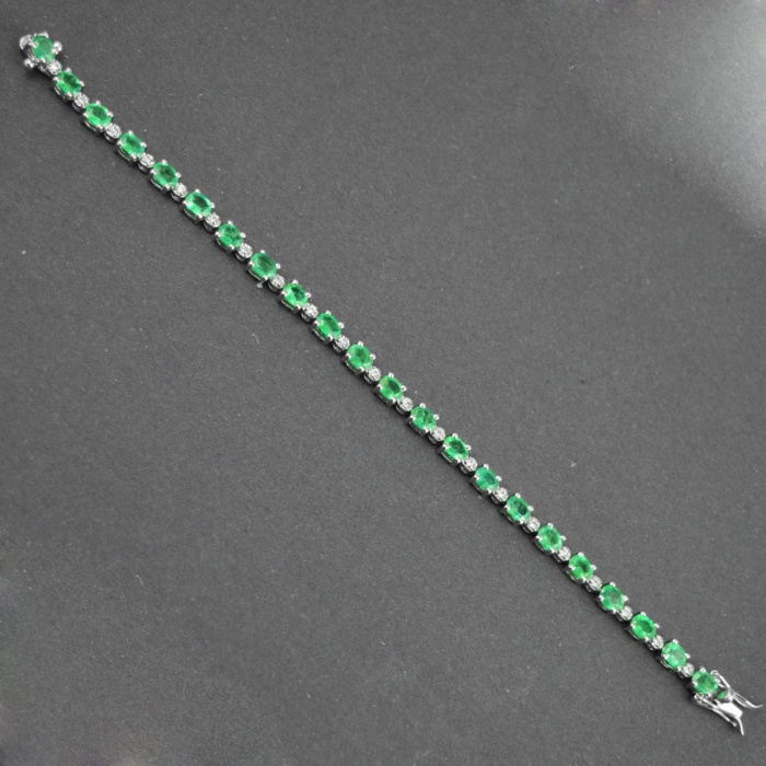 Natural Emerald, cz  925 Sterling Silver Bracelet | Save 33% - Rajasthan Living 7