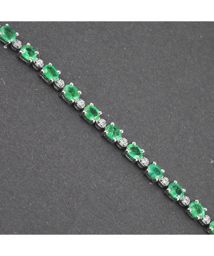 Natural Emerald, cz  925 Sterling Silver Bracelet | Save 33% - Rajasthan Living 3