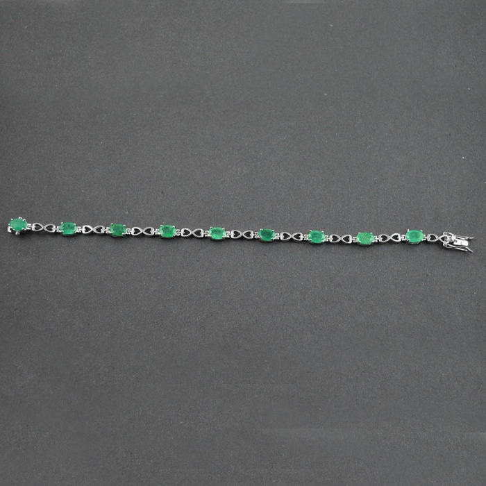 Natural Emerald  925 Sterling Silver Bracelet | Save 33% - Rajasthan Living 7