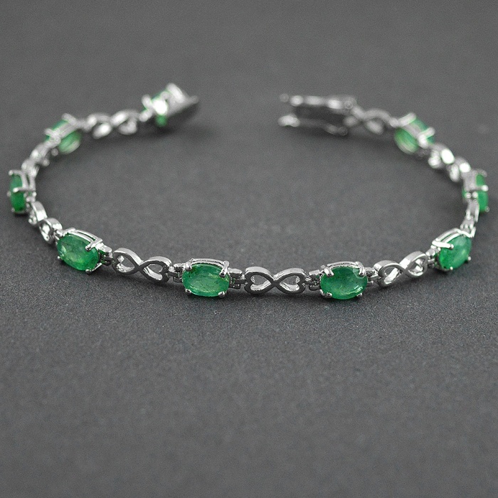 Natural Emerald  925 Sterling Silver Bracelet | Save 33% - Rajasthan Living 5