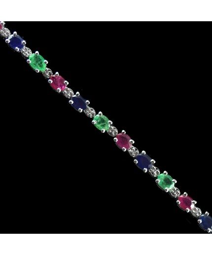 Natural Multicolor  925 Sterling Silver Bracelet | Save 33% - Rajasthan Living 3