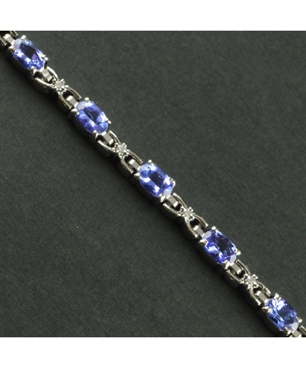 Natural Tenzanite/Zircon  925 Sterling Silver Bracelet | Save 33% - Rajasthan Living 5