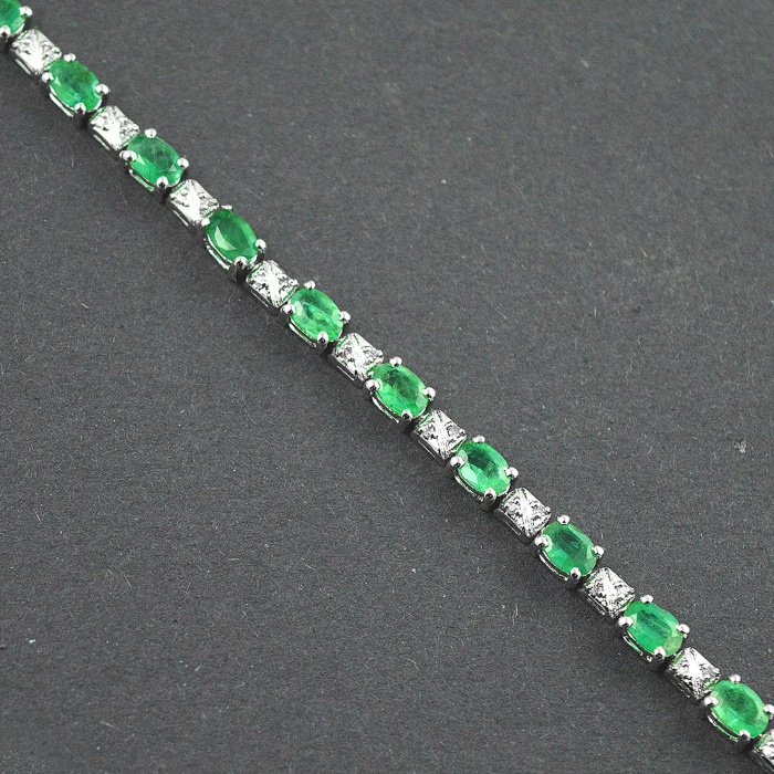 Natural Emerald, Zircon  925 Sterling Silver Bracelet | Save 33% - Rajasthan Living 6