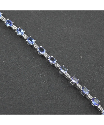 Natural Tenzanite,Diamond  925 Sterling Silver Bracelet | Save 33% - Rajasthan Living 3