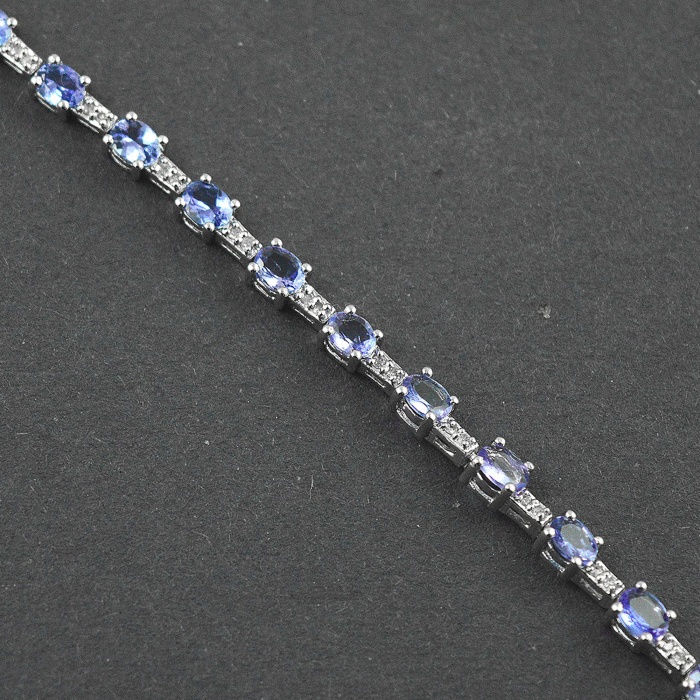 Natural Tenzanite,Diamond  925 Sterling Silver Bracelet | Save 33% - Rajasthan Living 6