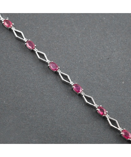 Natural Ruby,Diamond  925 Sterling Silver Bracelet | Save 33% - Rajasthan Living 3