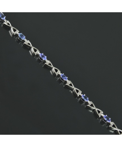 Natural Tenzanite/Zircon  925 Sterling Silver Bracelet | Save 33% - Rajasthan Living 3